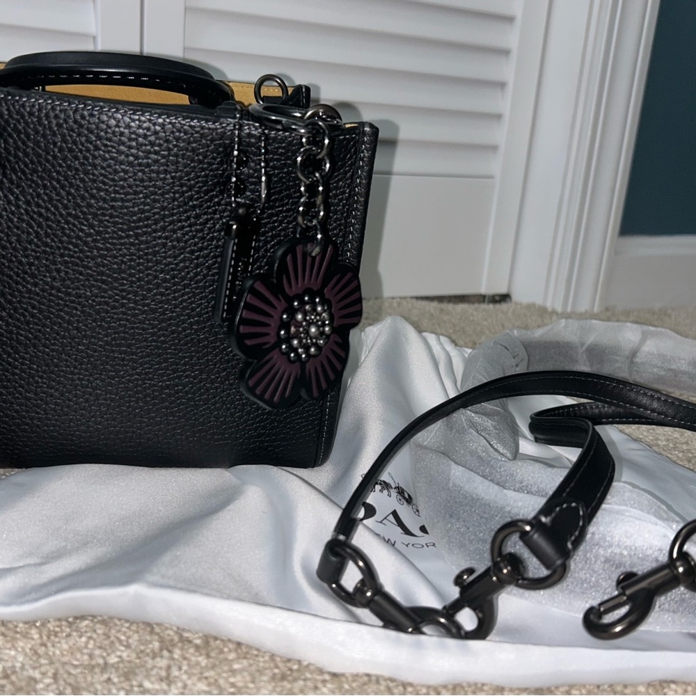 Black Coach Rogue 20 with Tea Rose Charm